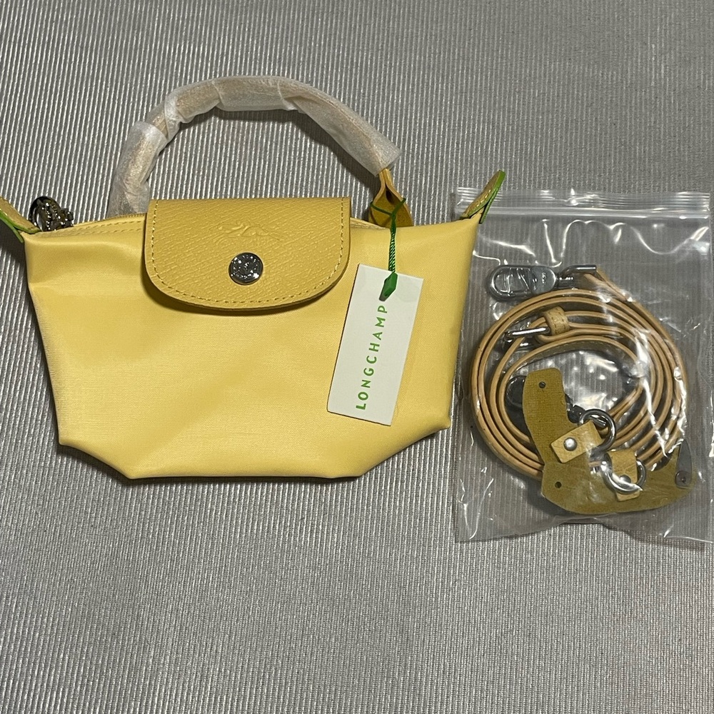 Longchamp Mini Top-Handle Bag in Pale Yellow